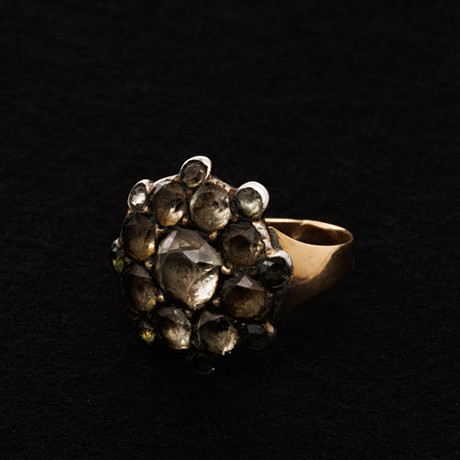 RING, 18K guld & Silver, Vita stenar, 1800-tal. på auktion hos Garpenhus Auktioner