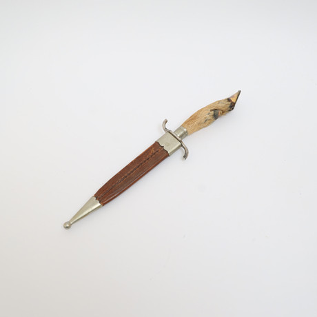 DOLK, handtag av rådjur, blad av stål. daterad 1902. på auktion hos Falun Auktionsbyrå