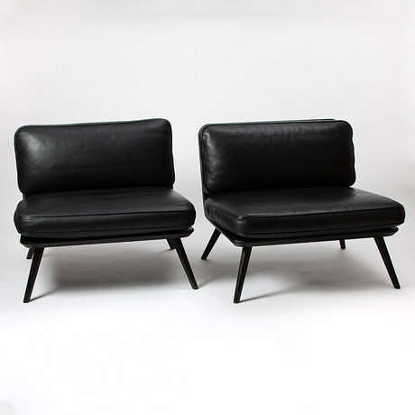 SIGNE BINDSLEV HENRIKSEN & PETER BUNDGAARD RÜTZOU. Fåtöljer, 2 st, "Spine easy lounge", Space Copenhagen för F på auktion hos Stockholms Auktionsverk Göteborg