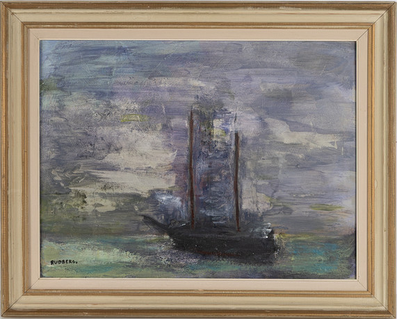 GUSTAV RUDBERG. Olja på Pannå, Hven, signerad. på auktion hos Stockholms Auktionsverk Helsingborg