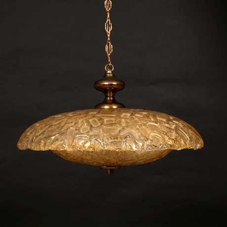 TAKLAMPA, UFO-modell, bärnstensfärgat glas, Lival, Finland, 1900-talets andra hälft. på auktion hos Auktionsfirma Kenneth Svensson i Kalmar