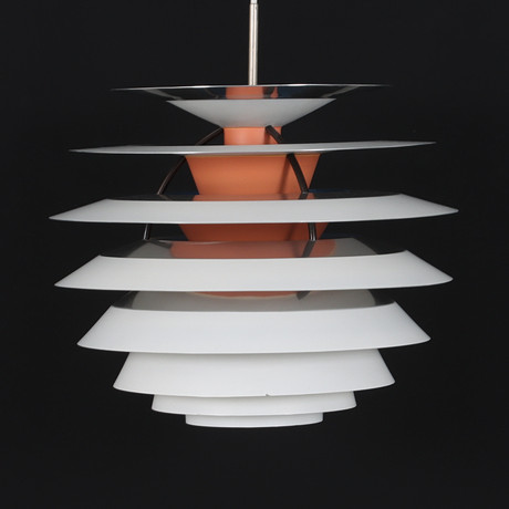 POUL HENNINGSEN. Taklampa, "Kontrast", metall, Louis Paulsen, Danmark. på auktion hos Stadsauktion Sundsvall