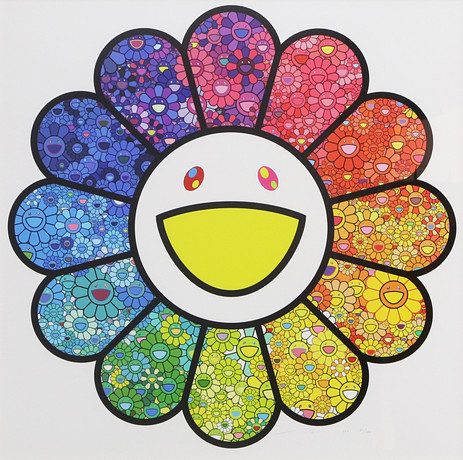 TAKASHI MURAKAMI. GRAFISKT BLAD, Flower sparkles! sannolikt silkscreen, 100 ex. med inköpsbrev. på auktion hos Kalmar Auktionsverk