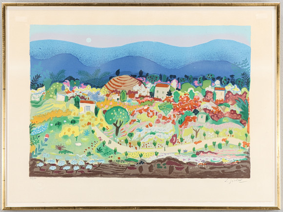 LENNART JIRLOW. "De blå bergen", litografi, signerad och numrerad 102/310. på auktion hos Karlstad Hammarö Auktionsverk