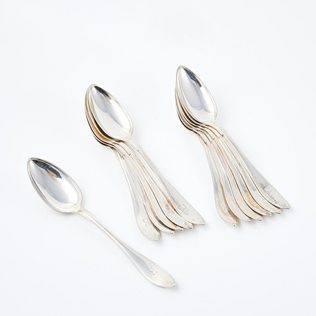 MATSKEDAR, 12 st, silver, 830/1000, Otto Larsson, Landskrona, 1916. på auktion hos Stockholms Auktionsverk Sickla