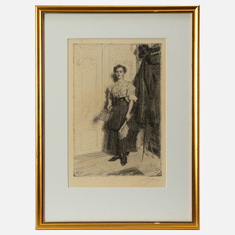 ANDERS ZORN. "Den nya pigan". på auktion hos Stockholms Auktionsverk Göteborg