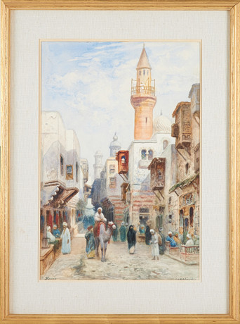 FRANS WILHELM ODELMARK. Akvarell, "Kairo", signerad. på auktion hos Stockholms Auktionsverk Sickla