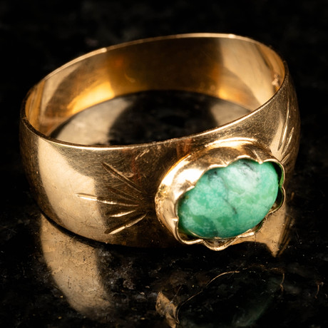 RING, Guld 18K, Besatt med turkos, BGAB, 1900-tal. på auktion hos Norrlands Auktionsverk