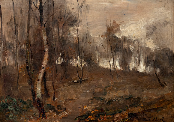 JAMES HERBERT SNELL (1861–1935). Landskap, olja på pannå, signerad, J Herbert Snell. på auktion hos Auktionshuset Kolonn