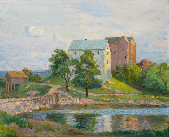 CARL AXEL KRAWE (1886-1943). Landskapsmotiv, olja på pannå, signerad, Krawe, 1930-tal. på auktion hos Auktionshuset Kolonn