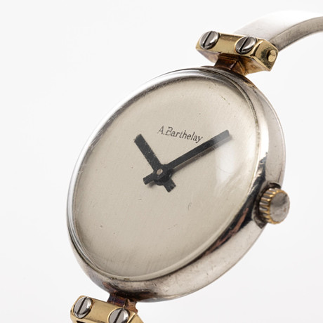 ARMBANDSUR, alexis barthelay, 18K guld & silver, Manuellt urverk. på auktion hos Garpenhus Auktioner
