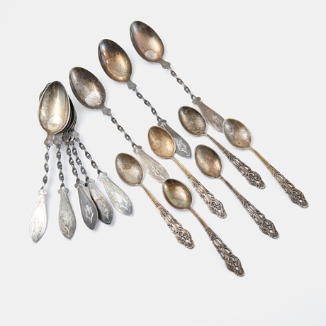 SKEDAR. Silver, 14 dlr, Guldsmedsaktiebolaget, Stockholm samt Cesons Guldvaru Ab, Göteborg, 1950-tal. på auktion hos Stockholms Auktionsverk Sickla