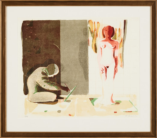 ULF GRIPENHOLM. Figurkomposition, färglitografi, signerad och numrerad 65/99. på auktion hos Stockholms Auktionsverk Magasin 5