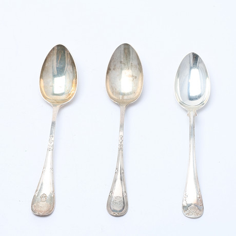 SKEDAR. Silver, udda modeller, 3 st, 18/1900-tal. på auktion hos Uppsala Auktionskammare