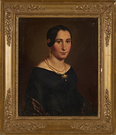GEORG WILHELM WANDERER. Porträtt, olja på duk, signerad och daterad 1849. på auktion hos Stockholms Auktionsverk Magasin 5