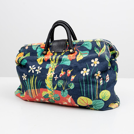 JOSEF FRANK. Handväska, lin, "Tournai", för Firma Svenskt Tenn. på auktion hos Auktionshuset Kolonn