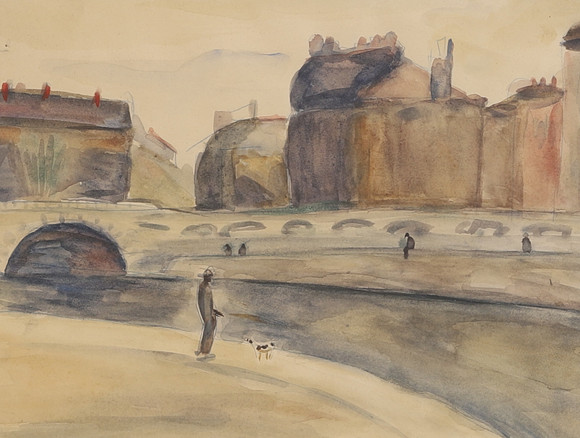 ÅKE LILJESON. Gouache, Parismotiv, 1930-tal. på auktion hos RA Auktionsverket Norrköping