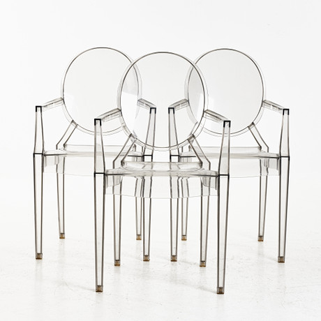 PHILIPPE STARCK. Karmstolar, 3 st., "Louis Ghost", Kartell. på auktion hos Stockholms Auktionsverk Magasin 5
