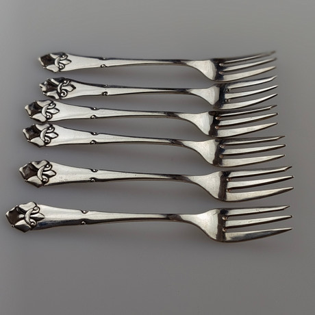 【Cristoph Widmann】デコクラシック ピックフォーク 6本【純銀】 CHRISTOPH WIDMANN, CLASSIC, CAKE FORKS, SILVER PLATED, 90S EDITION