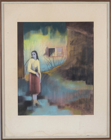 BETH LAGERLUND (1914-1975). Komposition, pastell på papper, signerad. på auktion hos Stadsauktion Sundsvall