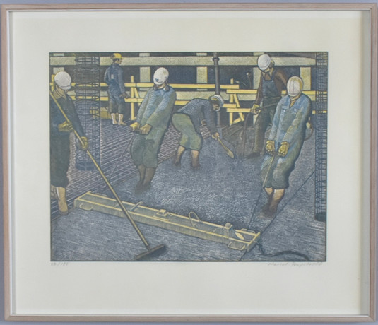 ERIK WESSEL-FOUGSTEDT (1915-1990). Färgträsnitt. på auktion hos Halmstads Auktionskammare