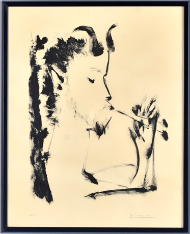 PABLO PICASSO. EFTER. Offsettryck, signerad i trycket. på auktion hos Halmstads Auktionskammare