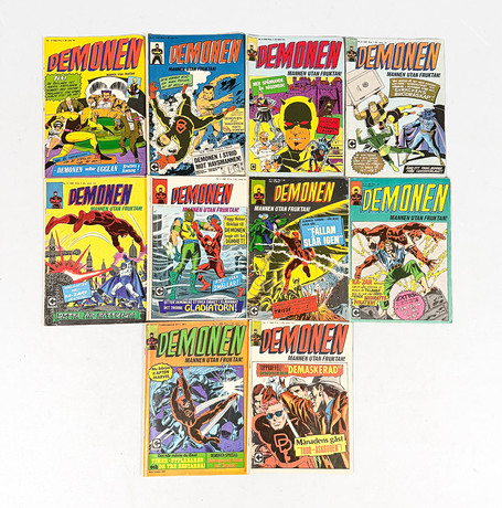 SERIETIDNINGAR, 10 st, "Demonen", 1966-68. på auktion hos Auktionshuset STO Bohuslän