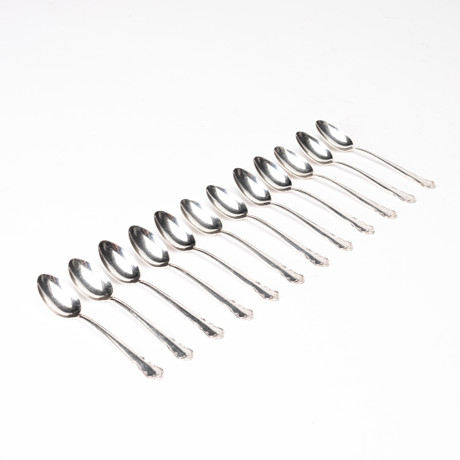 MOCKASKEDAR, 12 st, silver, GAB, Stockholm, 1958-61. på auktion hos Auktionshuset Kolonn
