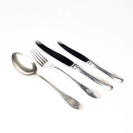BESTICK, 4 delar, silver, modell I, W.A. Bolin, Stockholm, 1950-54. på auktion hos Auktionshuset Kolonn