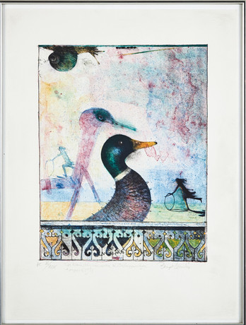 ÅKE HOLM. Lithographs, numbered, 9 pieces, signed Å Holm. Art