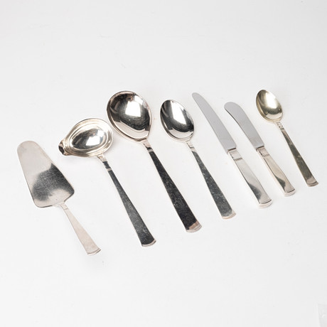BESTICKSERVIS, 53 delar, silver, "Rosenholm", GAB, Stockholm samt Eskilstuna, 1958-1985. på auktion hos Auktionshuset Kolonn