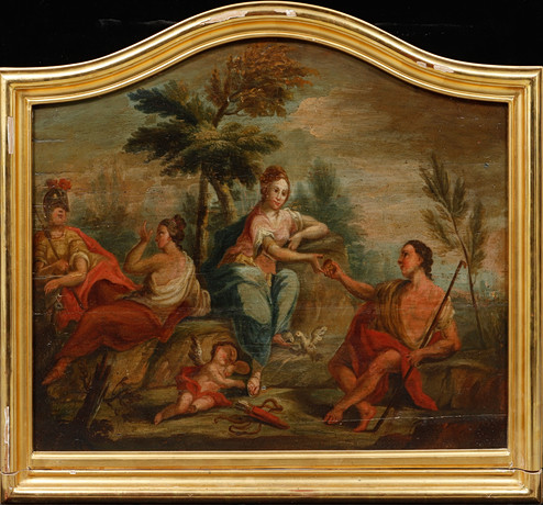 OKÄND KONSTNÄR. Rinaldo och Armida, olja på pannå, 1700-tal. på auktion hos Göteborgs Auktionsverk