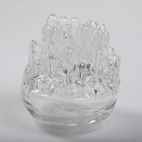 GÖRAN WÄRFF. Ljuslykta, "Polaris", glas, Kosta, signerad. på auktion hos Helsingborgs Auktionskammare