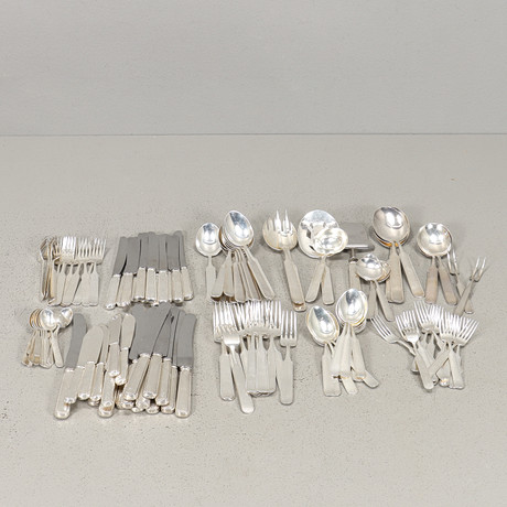DAVID ANDERSEN. Bestickservis, silver, 119 delar, Norge, 1900-talets första hälft. på auktion hos Karlstad Hammarö Auktionsverk