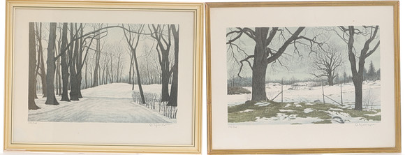 ÅKE HOLM. Lithographs, numbered, 9 pieces, signed Å Holm. Art