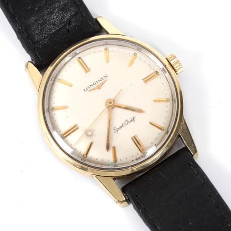 ARMBANDSUR, guld på stål, Longines Sport Cief, cal. 280. 1900-talets mitt. på auktion hos Stadsauktion Sundsvall