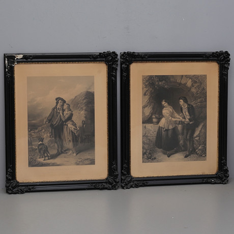 GRAFISKA BLAD, 2 st, inramade, 1800-tal. på auktion hos Auktionshuset Thelin & Johansson