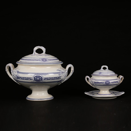 SOPPTERRIN OCH SÅSSKÅL, flintgods, 1800-tal. på auktion hos Auktionsfirma Kenneth Svensson i Kalmar