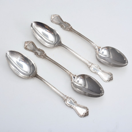 SKEDAR, 4 st, silver, "Olga", 315 gram, Guldsmedsaktiebolaget I Stockholm, 1968. på auktion hos Auktionshuset Thelin & Johansson