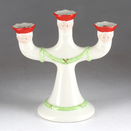 KANDELABER, "God Jul", porslin, Gustavsberg, 1900-talets andra hälft. på auktion hos Stadsauktion Sundsvall