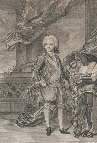 CHRIST. FRITSCH. Porträtt av Gustav III som barn, efter ett motiv av Schefler, Hamburg 1781. på auktion hos Skånes Auktionsverk