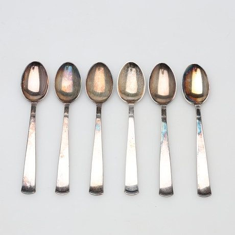 SKEDAR 6 stycken, Rosenholm, silver, vikt ca 72 gram. på auktion hos Borås Auktionshall