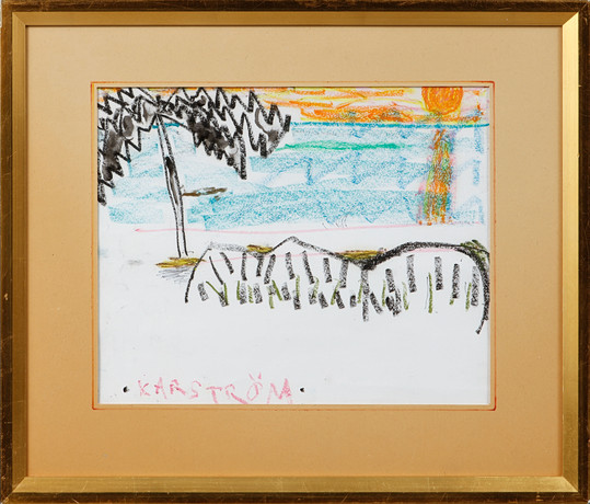 MAURITZ KARSTRÖM. Landskap, pastell, signerad. på auktion hos Göteborgs Auktionsverk