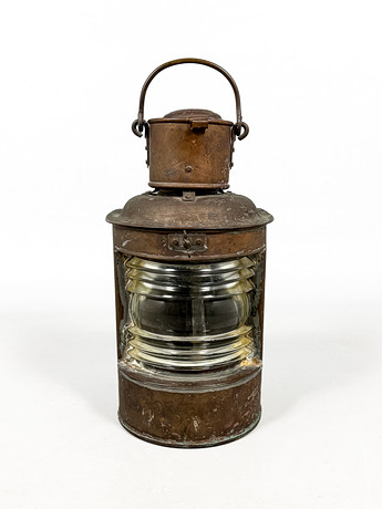 LANTERNA, elektrifierad, koppar, glas, 1900-tal. på auktion hos Auktionshuset STO Bohuslän