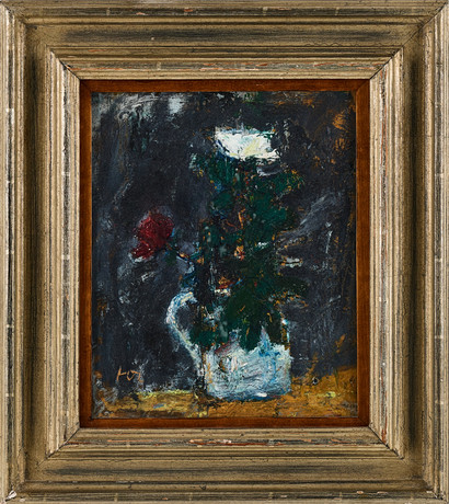 OSVALD LARSSON (1915-1973). Rosor, olja på pannå, signerad. på auktion hos Stockholms Auktionsverk Magasin 5