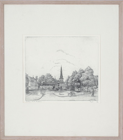 ARTHUR ENOK ANDERSSON. "Torget", etsning, signerad och numrerad 14/60. på auktion hos Stadsauktion Sundsvall