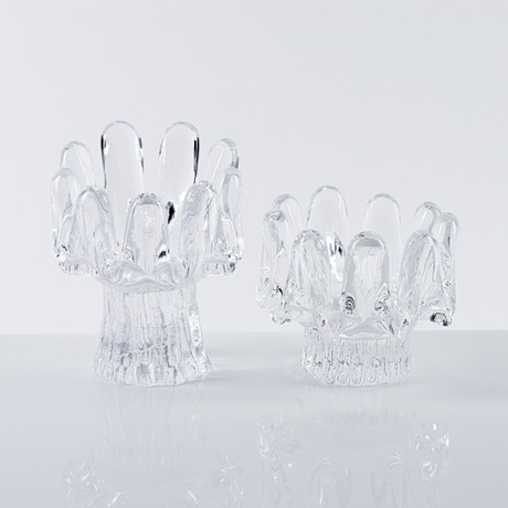 GÖRAN WÄRFF. Ljuslyktor, 2 st glas, "Sunflower", Kosta Boda. på auktion hos Auktionshuset Kolonn