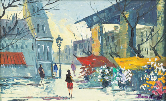 ASGER BERNSTORFF (DANMARK 1924-2004). Parismotiv, olja på duk, signerad. på auktion hos Garpenhus Auktioner