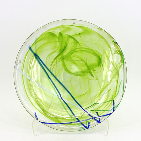 ANNA EHRNER. Fat, "Contrast", glas, Kosta Boda. på auktion hos Höganäs Auktionsverk