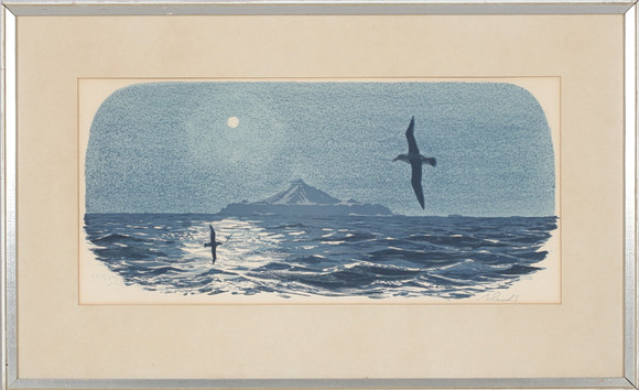 ROLAND SVENSSON. Tristan da cunha", litografi, signerad och numrerad CCXLVIII/CCC. på auktion hos Stadsauktion Sundsvall
